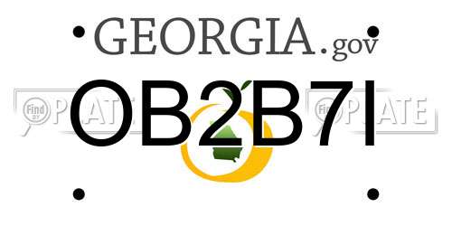 OB2B7I Georgia License Plate