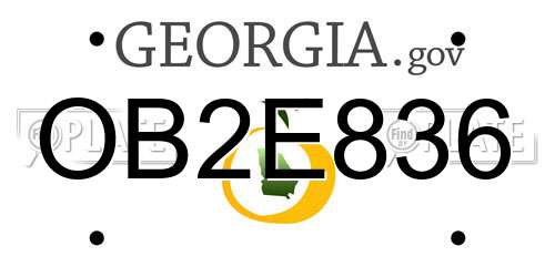 OB2E836 Georgia License Plate