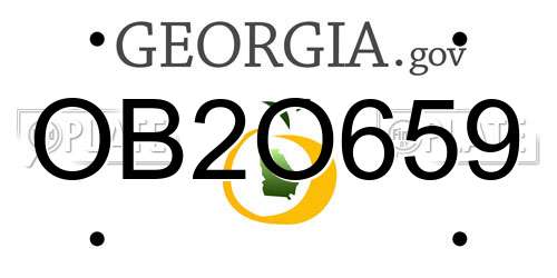 OB2O659 Georgia License Plate