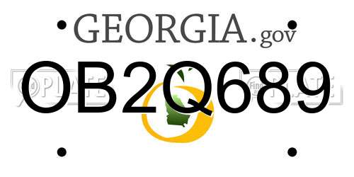 OB2Q689 Georgia License Plate