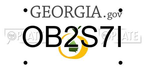 OB2S7I Georgia License Plate