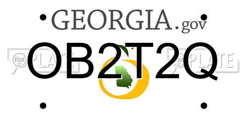 OB2T2Q Georgia License Plate
