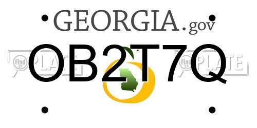 OB2T7Q Georgia License Plate