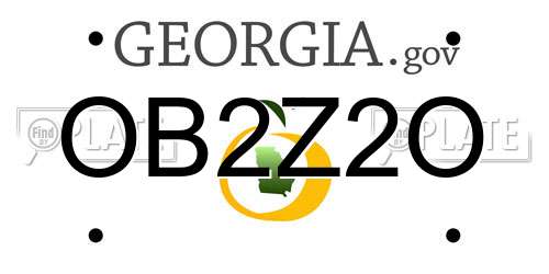 OB2Z2O Georgia License Plate