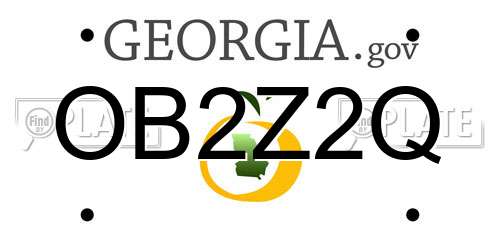 OB2Z2Q Georgia License Plate