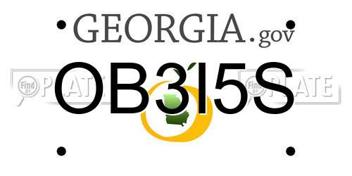 OB3I5S Georgia License Plate