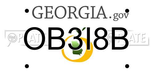 OB3I8B Georgia License Plate