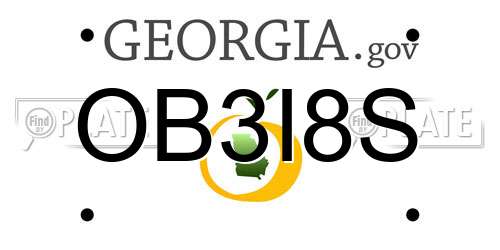 OB3I8S Georgia License Plate