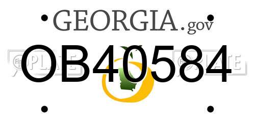 OB40584 Georgia License Plate
