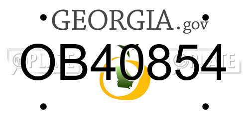 OB40854 Georgia License Plate