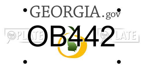 OB442 Georgia License Plate