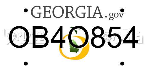 OB4O854 Georgia License Plate