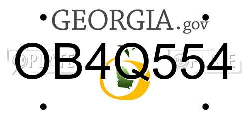 OB4Q554 Georgia License Plate