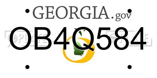 OB4Q584 Georgia License Plate