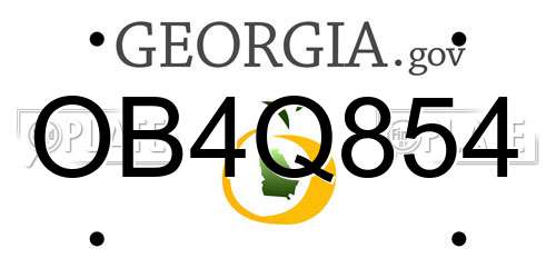 OB4Q854 Georgia License Plate