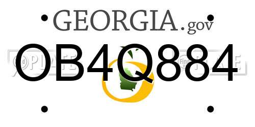 OB4Q884 Georgia License Plate