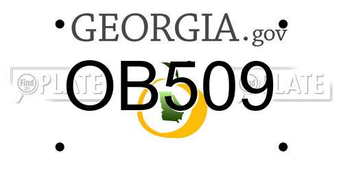 OB509 Georgia License Plate