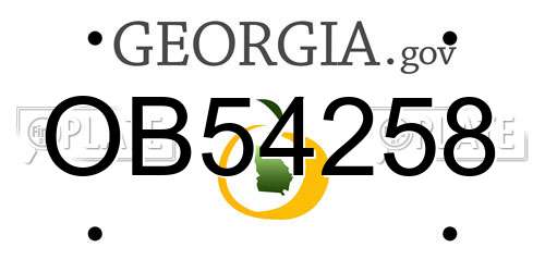 OB54258 Georgia License Plate