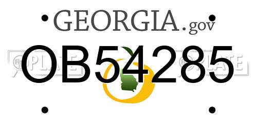 OB54285 Georgia License Plate