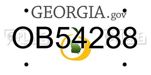 OB54288 Georgia License Plate