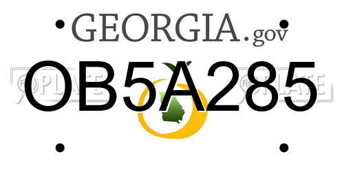 OB5A285 Georgia License Plate