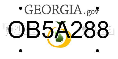 OB5A288 Georgia License Plate