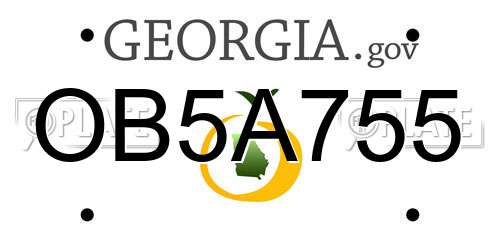 OB5A755 Georgia License Plate