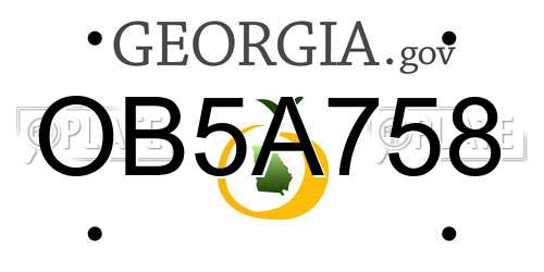 OB5A758 Georgia License Plate