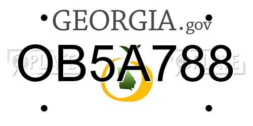 OB5A788 Georgia License Plate