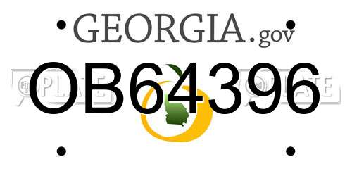 OB64396 Georgia License Plate