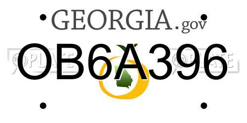 OB6A396 Georgia License Plate