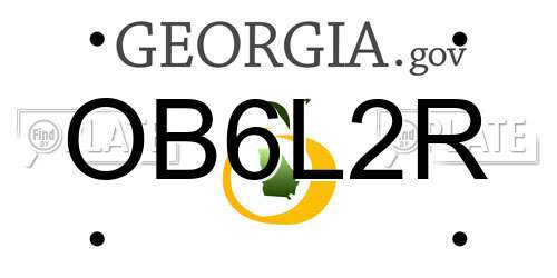 OB6L2R Georgia License Plate