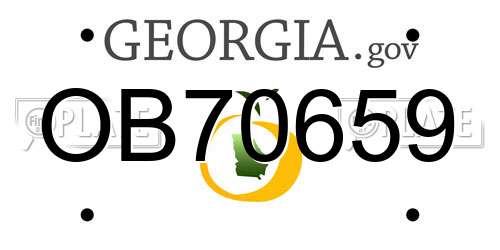 OB70659 Georgia License Plate