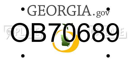 OB70689 Georgia License Plate