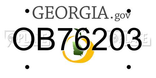 OB76203 Georgia License Plate