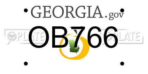 OB766 Georgia License Plate
