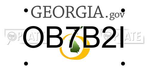 OB7B2I Georgia License Plate