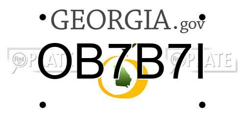 OB7B7I Georgia License Plate