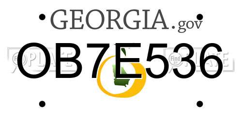 OB7E536 Georgia License Plate
