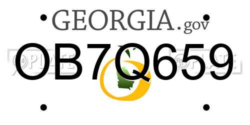 OB7Q659 Georgia License Plate