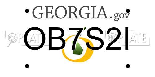 OB7S2I Georgia License Plate