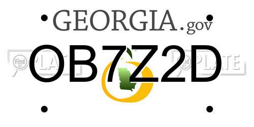 OB7Z2D Georgia License Plate