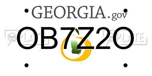 OB7Z2O Georgia License Plate