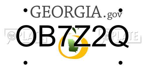OB7Z2Q Georgia License Plate