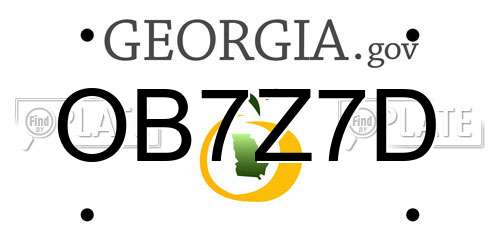 OB7Z7D Georgia License Plate
