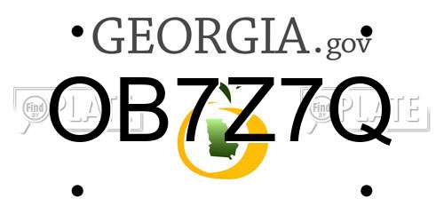 OB7Z7Q Georgia License Plate