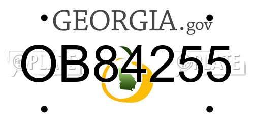 OB84255 Georgia License Plate