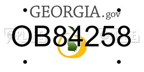 OB84258 Georgia License Plate