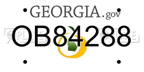 OB84288 Georgia License Plate