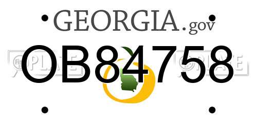 OB84758 Georgia License Plate